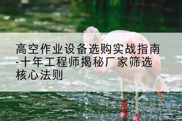襄都剪叉式升降机厂家-高空作业设备选购实战指南-十年工程师揭秘厂家筛选核心法则